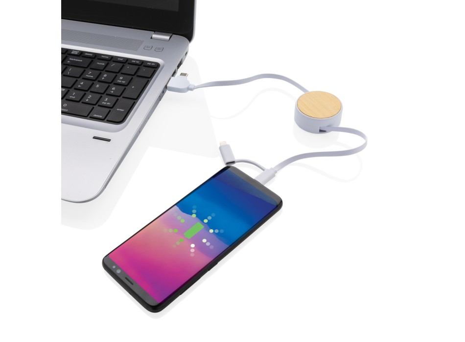 Cavo retrattile Ontario 6 in 1 in plastica riciclata RCS FullGadgets.com