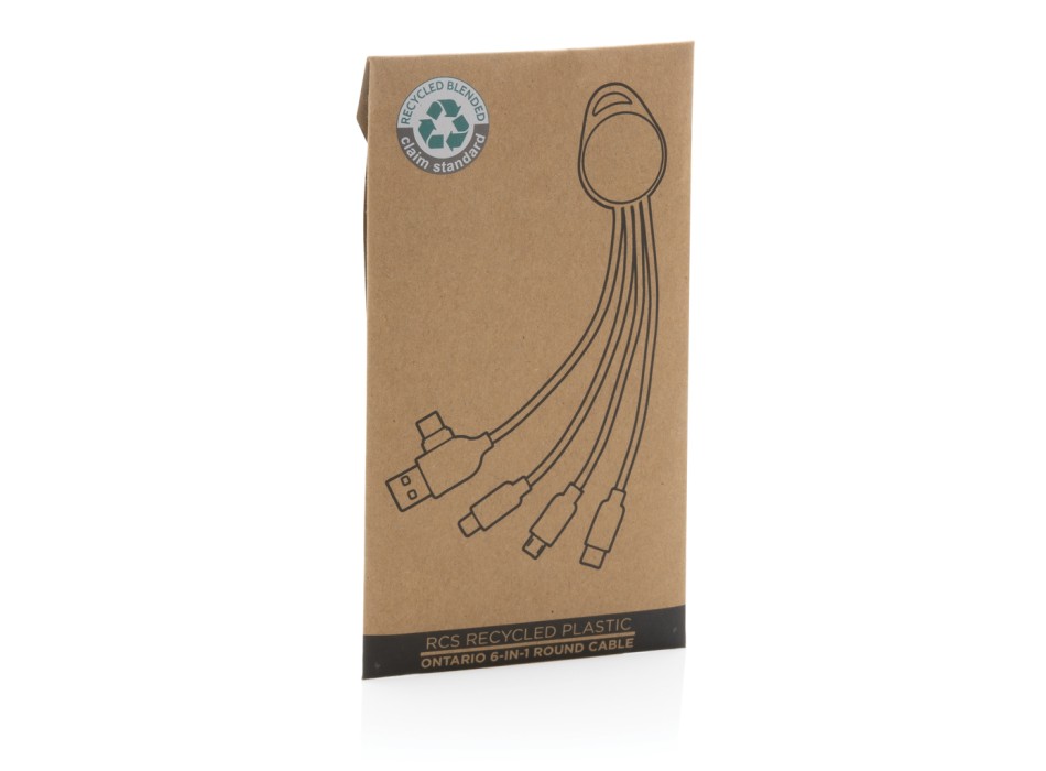 Cavo rotondo Ontario 6 in 1 in plastica riciclata RCS FullGadgets.com