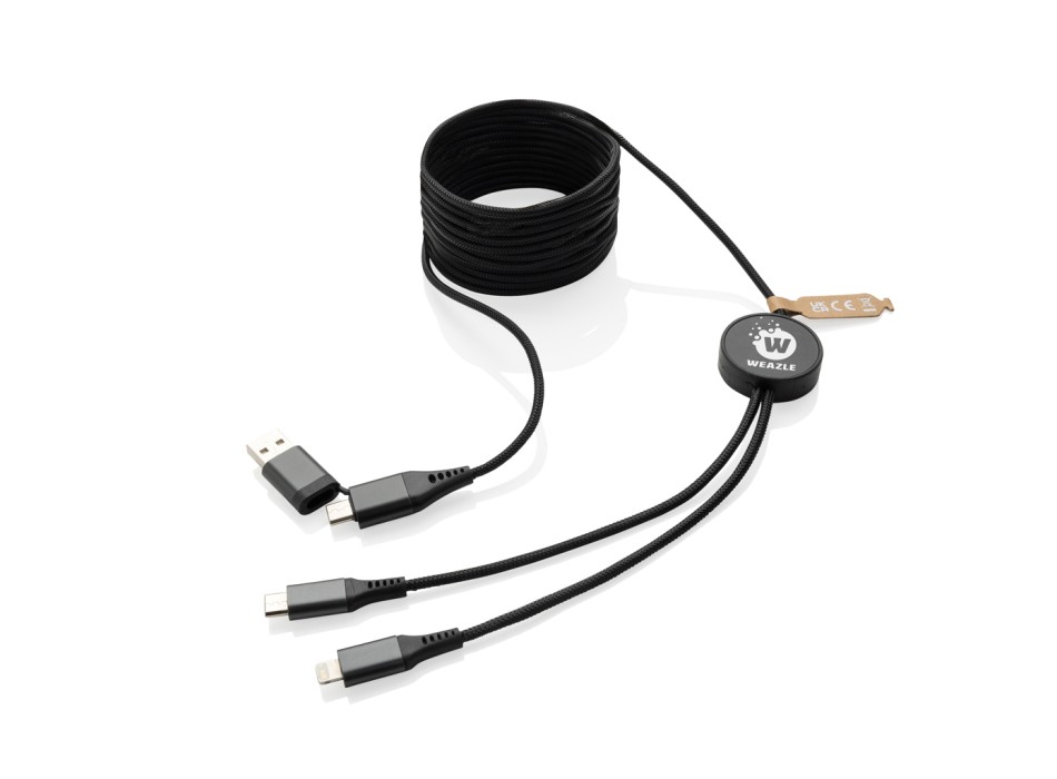 Cavo Terra riciclato da 3 metri 4 in 1 in PET RCS FullGadgets.com