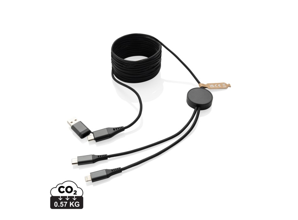 Cavo Terra riciclato da 3 metri 4 in 1 in PET RCS FullGadgets.com