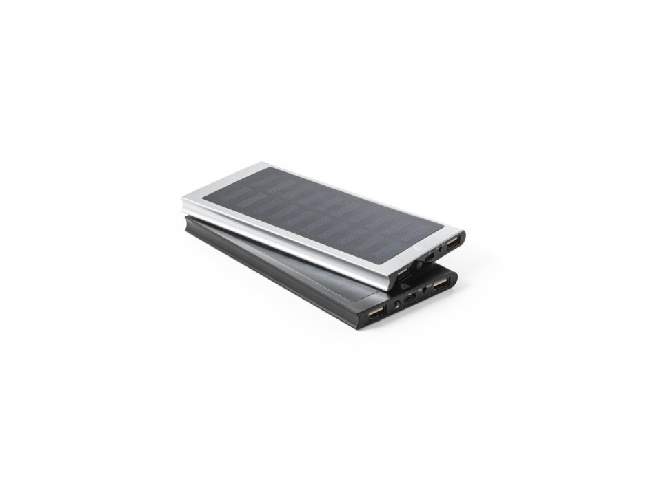 CLERK. Power bank da 8'000 mAh con pannello solare in alluminio 100% riciclato FullGadgets.com