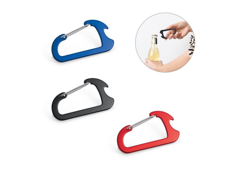 CLOSE. Moschettone in alluminio con apribottiglia FullGadgets.com