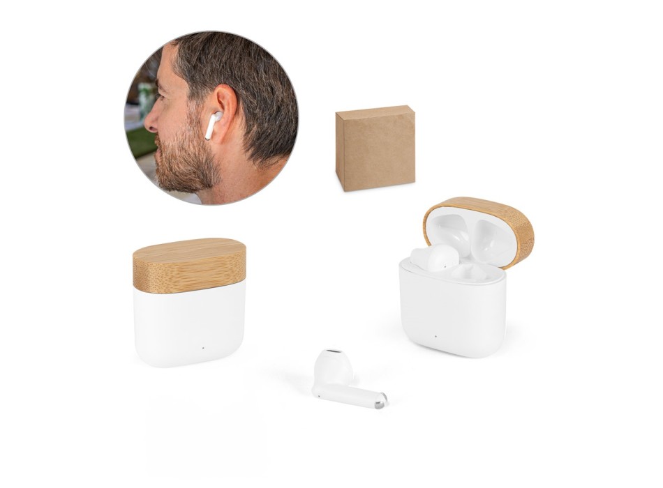 COBAIN. Auricolari wireless con 5 ore di autonomia in ABS riciclato (100% rABS) e bambù FullGadgets.com
