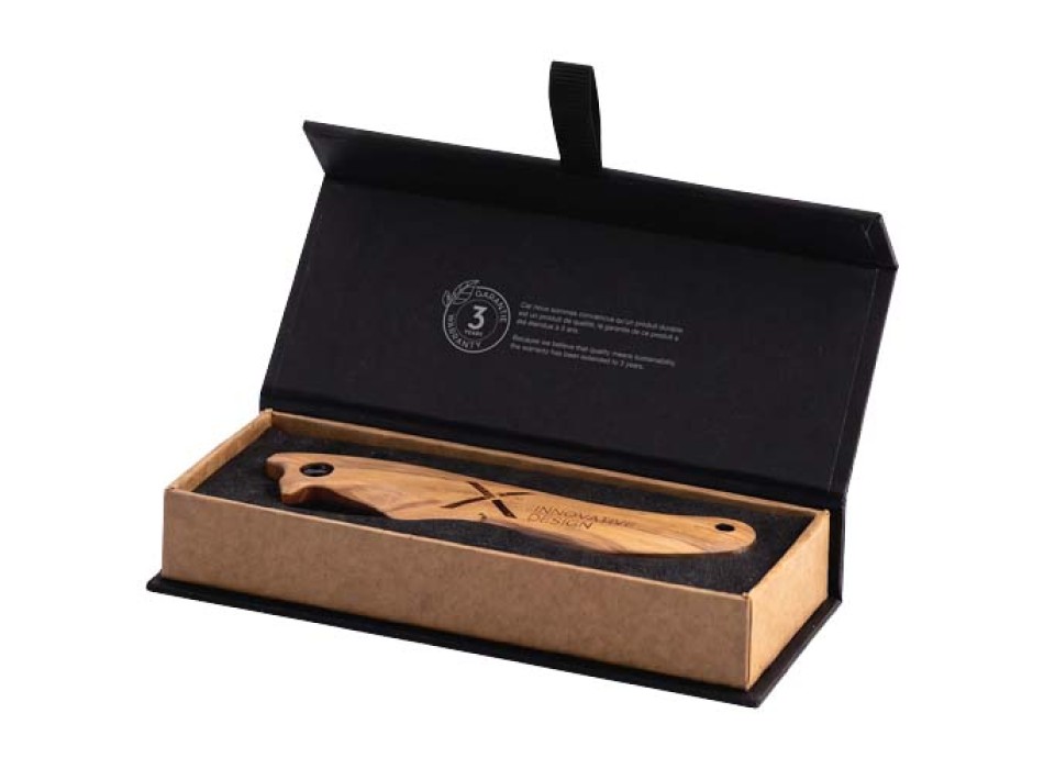 Coltello pieghevole in legno d'ulivo SCX.design T33 FullGadgets.com