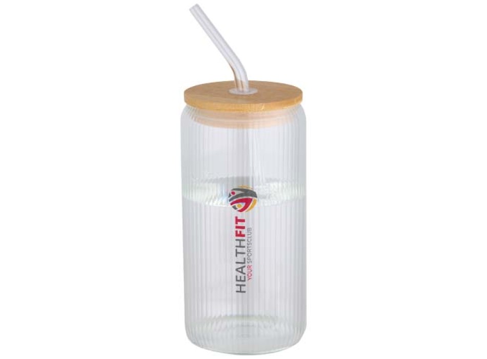 Contenitore a parete singola in vetro borosilicato con coperchio in bambù da 500 ml Mirage FullGadgets.com