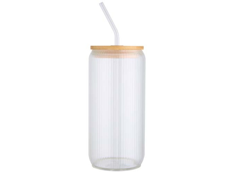 Contenitore a parete singola in vetro borosilicato con coperchio in bambù da 500 ml Mirage FullGadgets.com