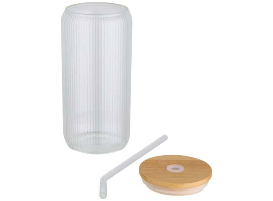 Contenitore a parete singola in vetro borosilicato con coperchio in bambù da 500 ml Mirage FullGadgets.com