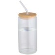 Contenitore a parete singola in vetro borosilicato con coperchio in bambù da 500 ml Mirage FullGadgets.com