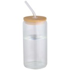 Contenitore a parete singola in vetro borosilicato con coperchio in bambù da 500 ml Mirage FullGadgets.com