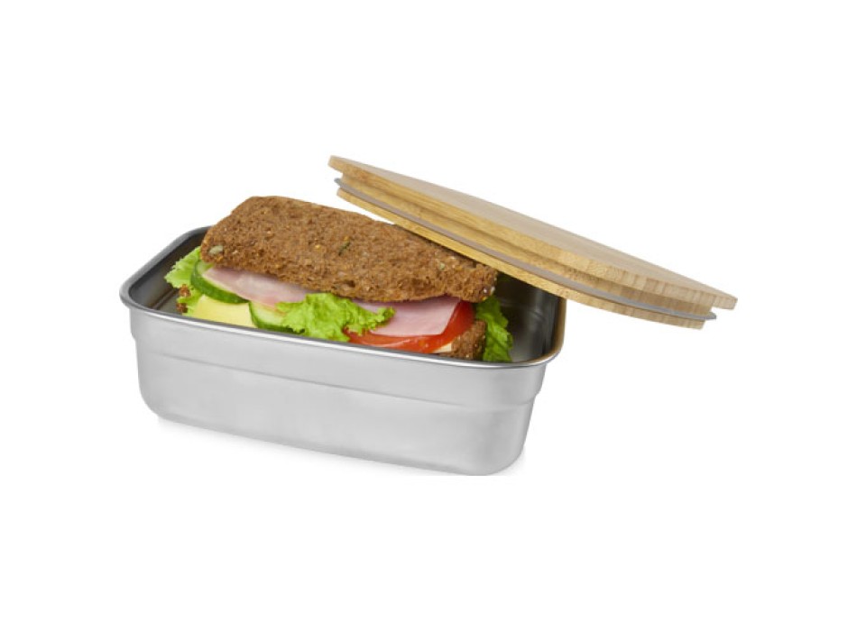 Contenitore per pranzo Tite in acciaio inossidabile con coperchio in bambù FullGadgets.com