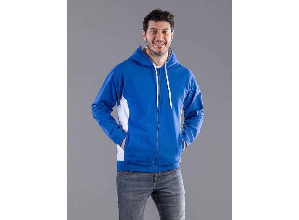 Contrast Hooded Sweat Full Zip FullGadgets.com
