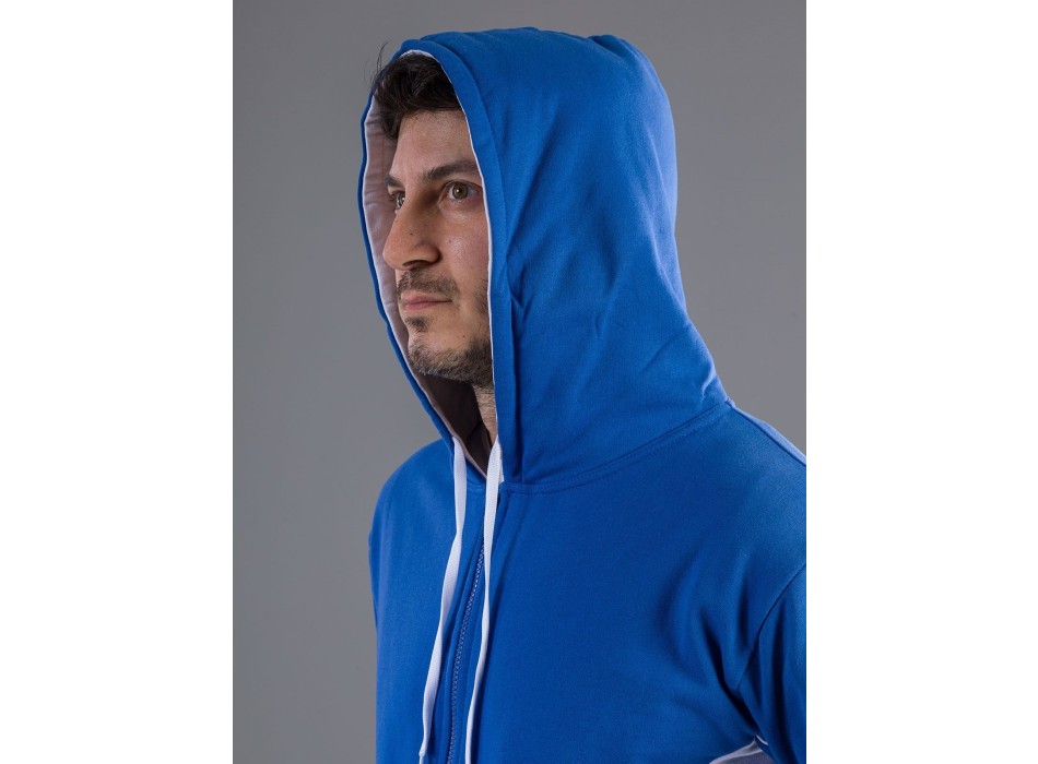 Contrast Hooded Sweat Full Zip FullGadgets.com