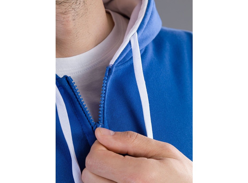 Contrast Hooded Sweat Full Zip FullGadgets.com