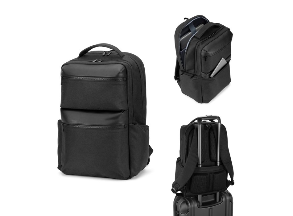 COPENHAGEN. Zaino in twill riciclato idrorepellente con due ampie tasche anteriori da 17'3" FullGadgets.com