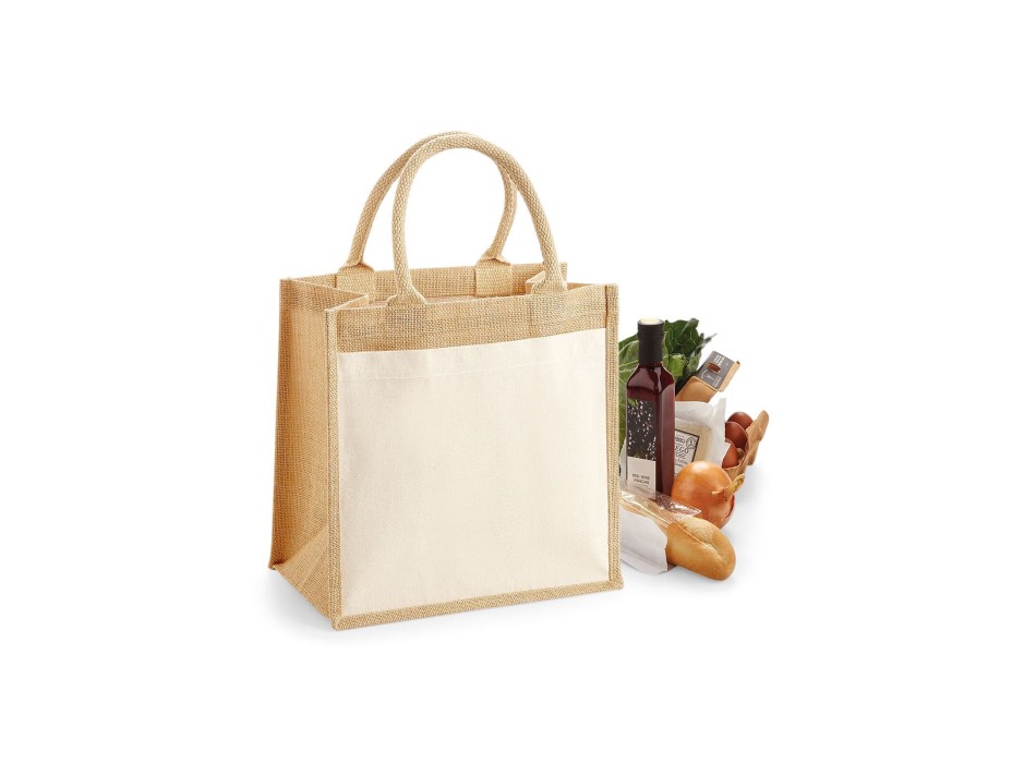 Cotton Pocket Jute Midi Tote FullGadgets.com