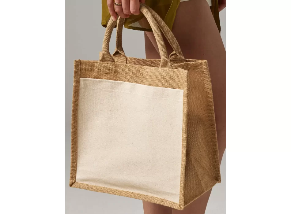 Cotton Pocket Jute Midi Tote FullGadgets.com