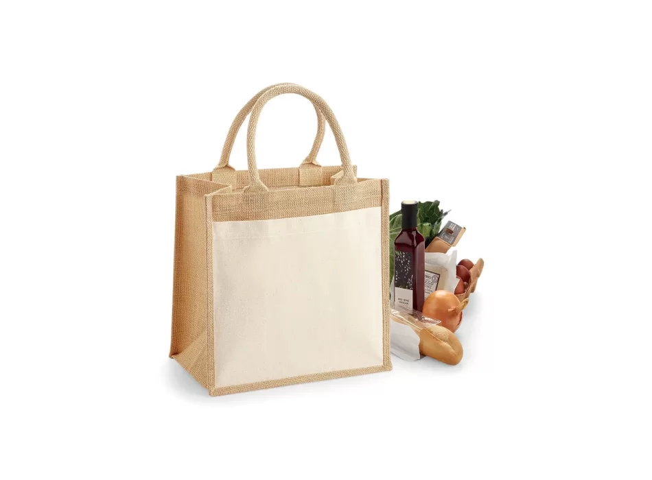 Cotton Pocket Jute Midi Tote FullGadgets.com