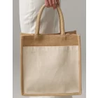Cotton Pocket Natural Starched Jute Midi Tote FullGadgets.com