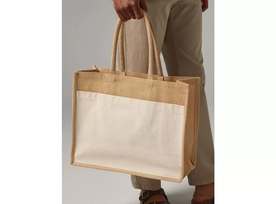 Cotton Pocket Natural Starched Jute Shopper FullGadgets.com