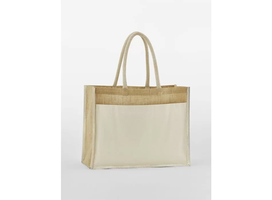 Cotton Pocket Natural Starched Jute Shopper FullGadgets.com