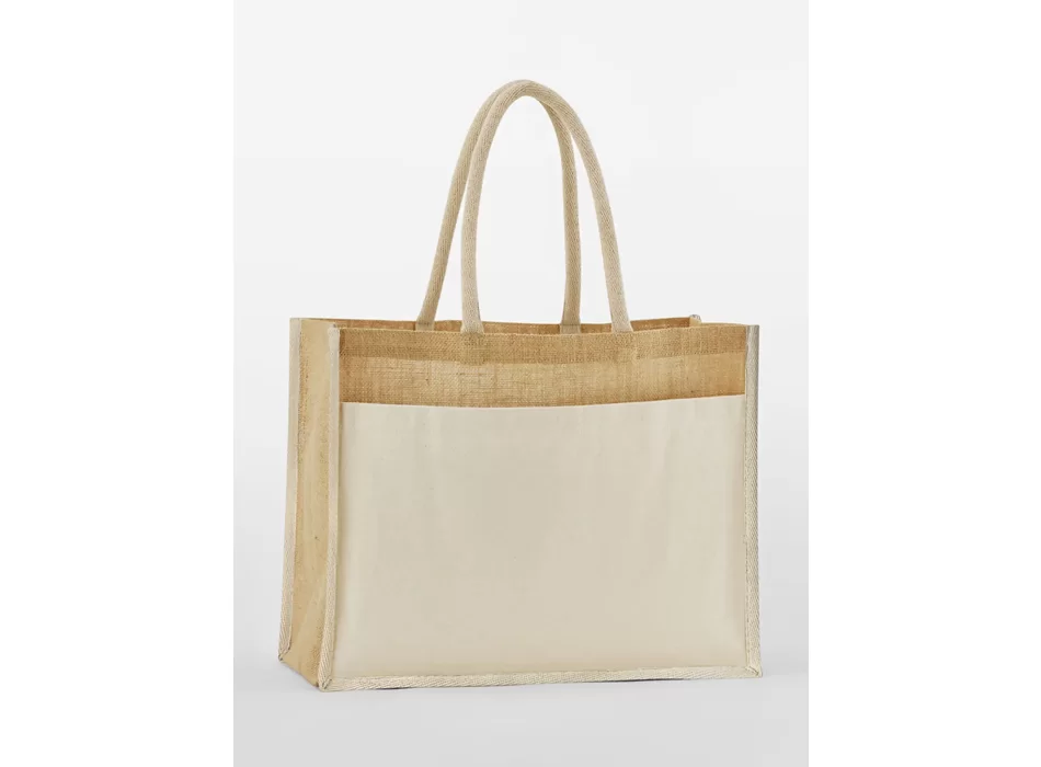 Cotton Pocket Natural Starched Jute Shopper FullGadgets.com