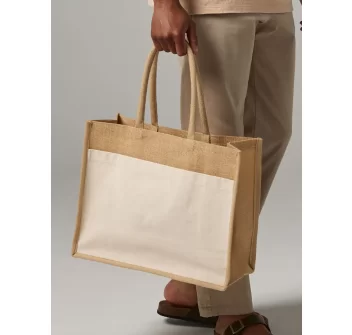 Cotton Pocket Natural Starched Jute Shopper FullGadgets.com