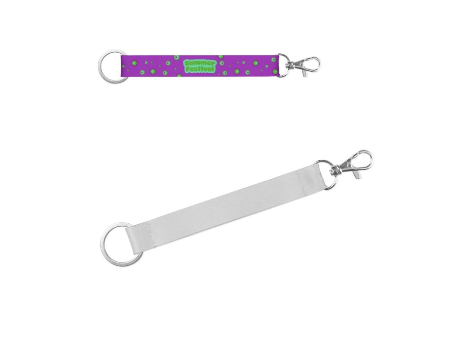 CRAWLEY. Lanyard corto in poliestere per stampa a sublimazione con anello standard e moschettone FullGadgets.com