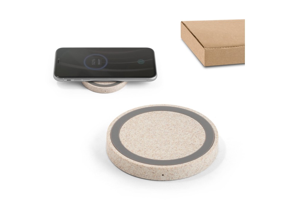 CUVIER. Caricatore wireless 15W in ABS riciclato (65% rABS) e fibra di paglia di grano (35%) FullGadgets.com