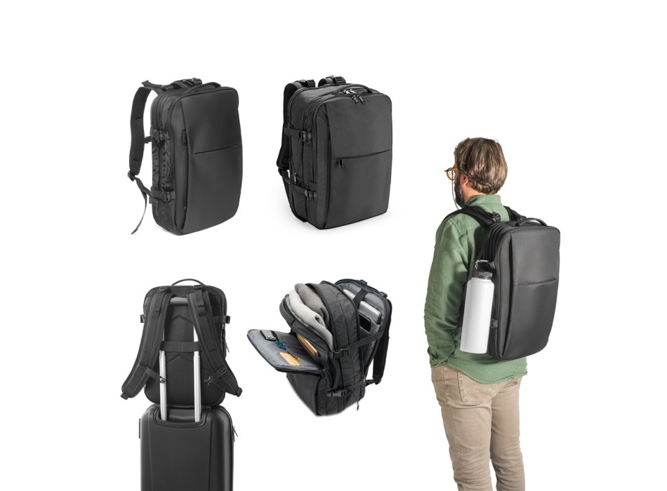 DALLAS. Zaino da viaggio in poliestere 600D riciclato ad alta densità per laptop da 17.3 pollici FullGadgets.com