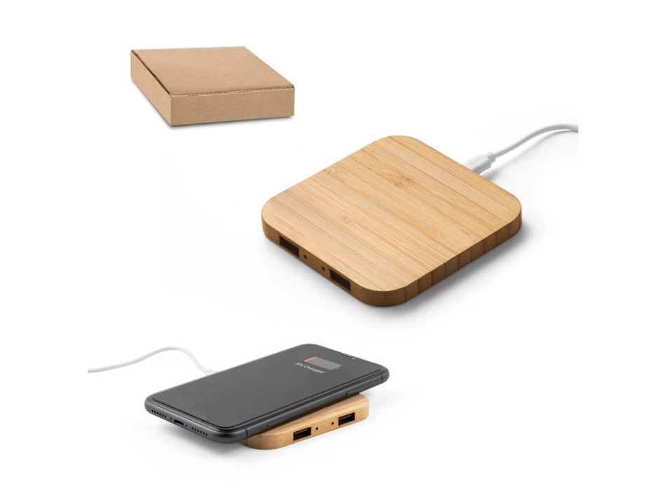DALTON. Caricatore wireless Superfast 15W in bambù FullGadgets.com
