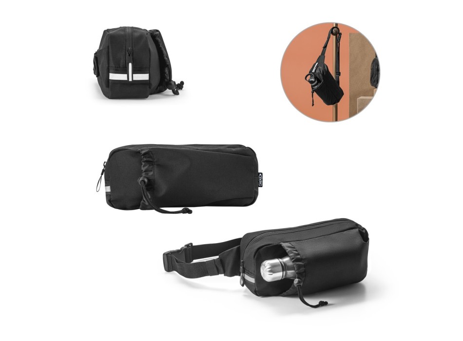 DELFOS POUCH. Marsupio 300D poliestere riciclato e 600D poliestere riciclato con elementi riflettenti FullGadgets.com