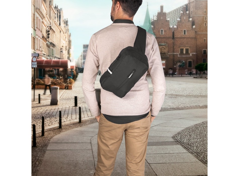 DELFOS. Zaino monospalla 300D poliestere riciclato e 600 poliestere riciclato, con fodera in poliestere riciclato 210D FullGadgets.com