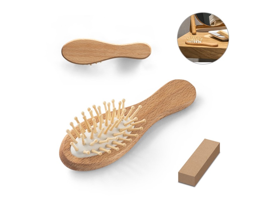 DERN. Spazzola per capelli in legno con denti in bambù FullGadgets.com