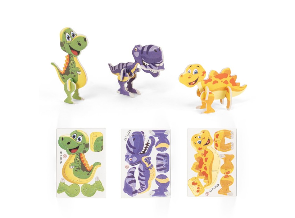 DINOSAURUS. Puzzle 3D in carta a forma di dinosauro FullGadgets.com