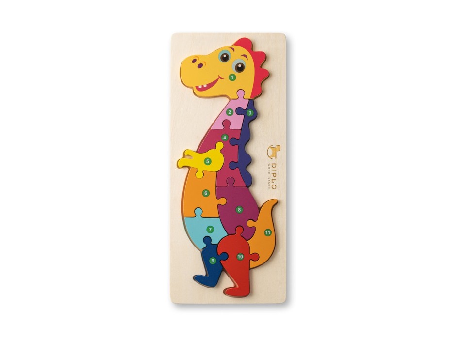 DIPLODOCO. Puzzle in legno compensato a forma di dinosauro FullGadgets.com