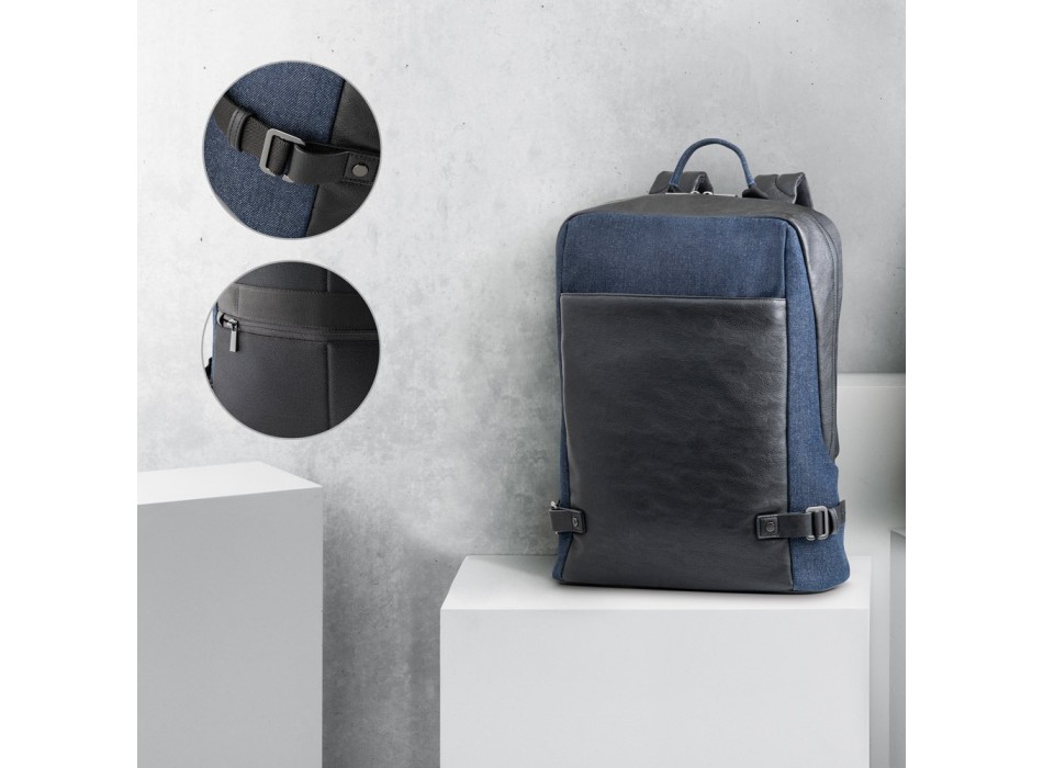 DIVERGENT BACKPACK I. Zaino porta PC fino a 15'6'' in denim e PU FullGadgets.com