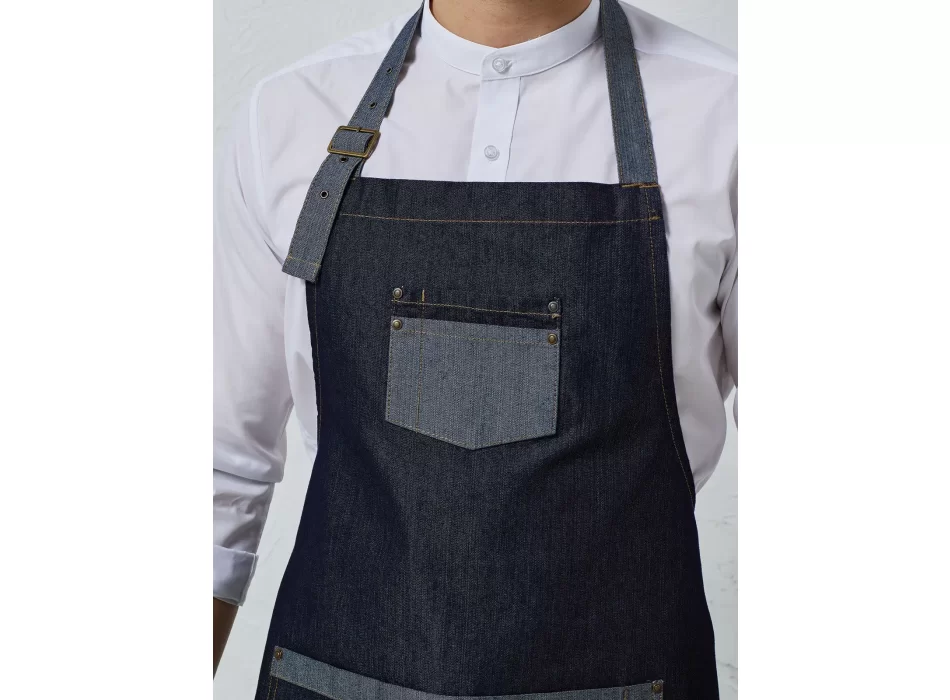 Domain Contrast Denim Bib Apron FullGadgets.com