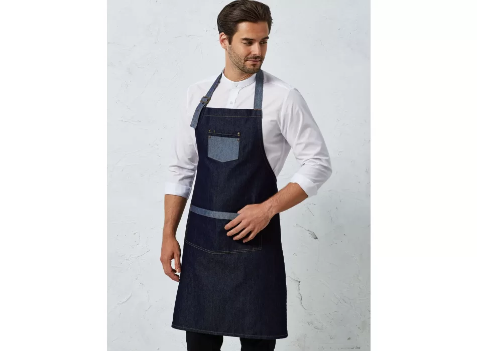 Domain Contrast Denim Bib Apron FullGadgets.com