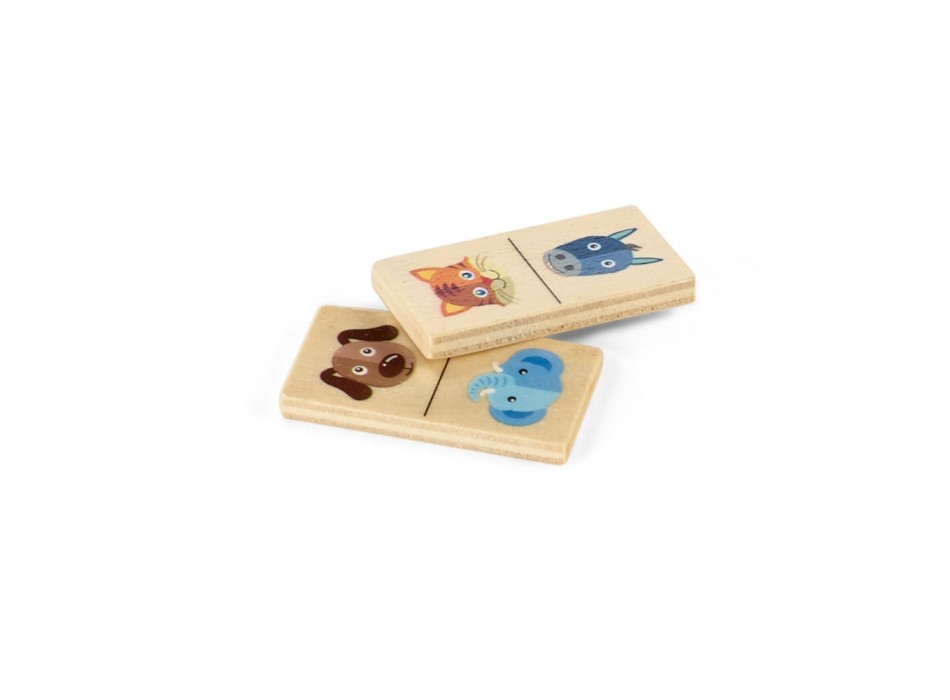 DOMIN. Gioco domino in legno per bambini. 28 pezzi con figure di animali FullGadgets.com