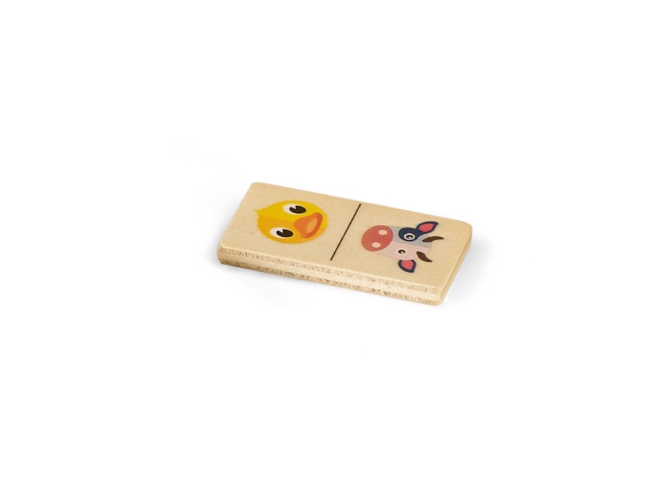 DOMIN. Gioco domino in legno per bambini. 28 pezzi con figure di animali FullGadgets.com