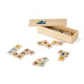 DOMIN. Gioco domino in legno per bambini. 28 pezzi con figure di animali