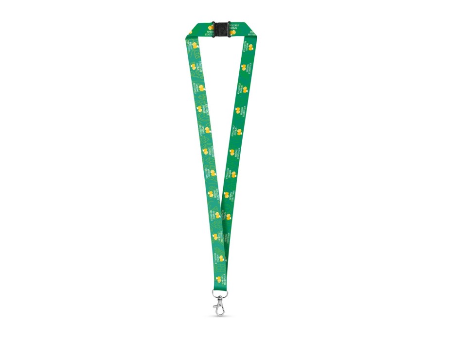 DOVER. Lanyard per sublimazione in poliestere riciclato (100% rPET) con moschettone FullGadgets.com