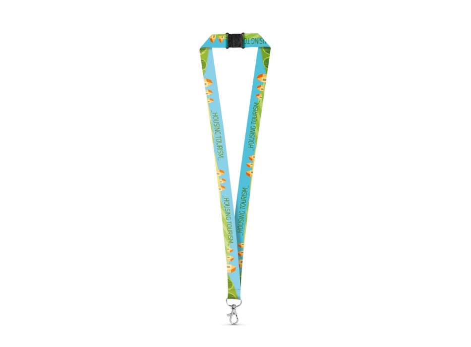 DOVER. Lanyard per sublimazione in poliestere riciclato (100% rPET) con moschettone FullGadgets.com