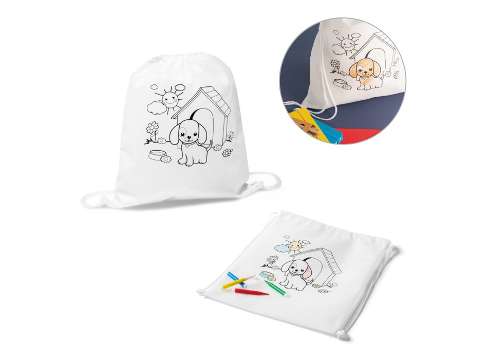 DRAWS. Zaino a sacca con disegno da colorare (80 g/m²) FullGadgets.com