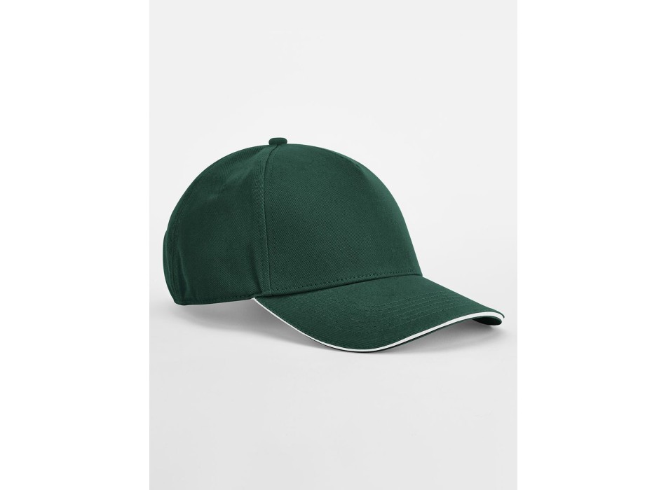 EarthAware® Classic Organic Cotton 5 Panel Cap -  Sandwich Peak FullGadgets.com