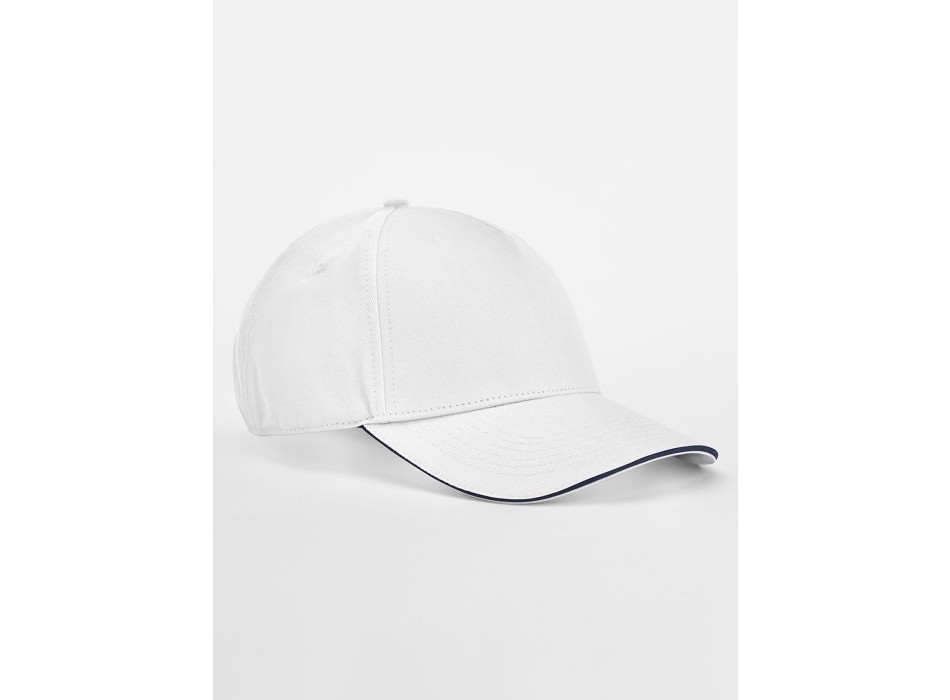 EarthAware® Classic Organic Cotton 5 Panel Cap -  Sandwich Peak FullGadgets.com
