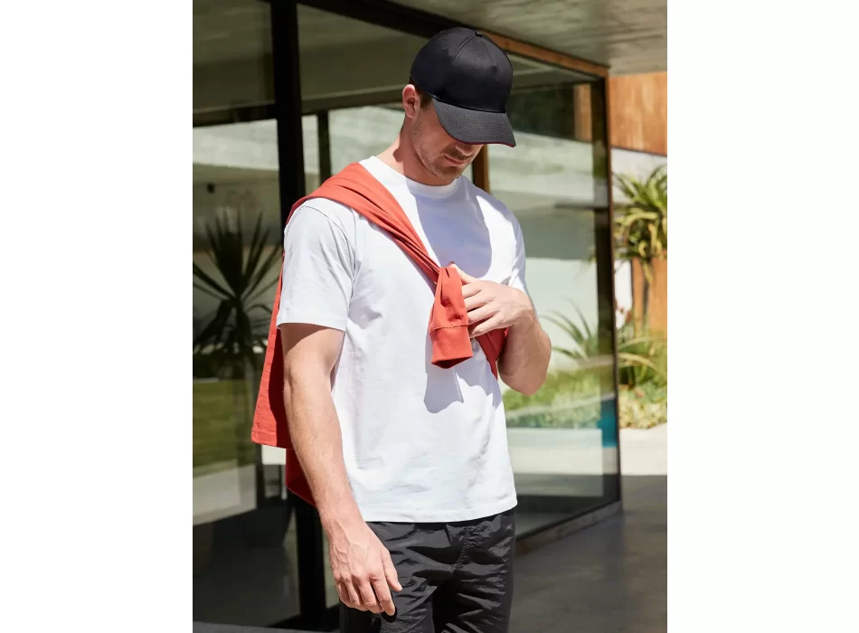 EarthAware® Classic Organic Cotton 5 Panel Cap -  Sandwich Peak FullGadgets.com