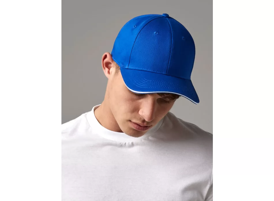 EarthAware® Classic Organic Cotton 6 Panel Cap -  Sandwich Peak FullGadgets.com