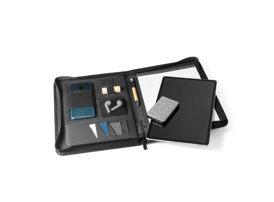 EMERGE FOLDER. Cartella A4 in poliestere riciclato (100% rPET) 300D con chiusura zip FullGadgets.com
