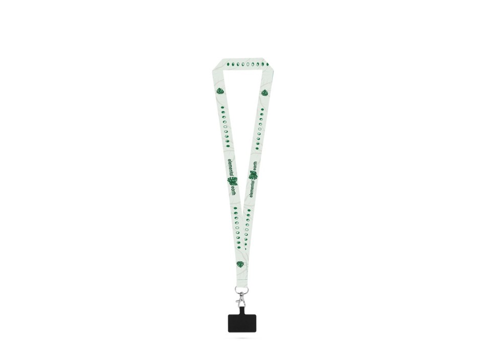 EPSOM. Lanyard per sublimazione in poliestere riciclato (100% rPET) con moschettone e supporto per smartphone FullGadgets.com